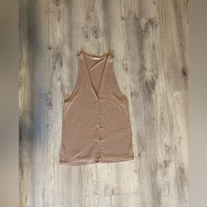 Zara tan button up vest size M